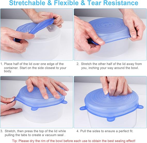 Tapas elasticas de silicona reutilizables (2x1)